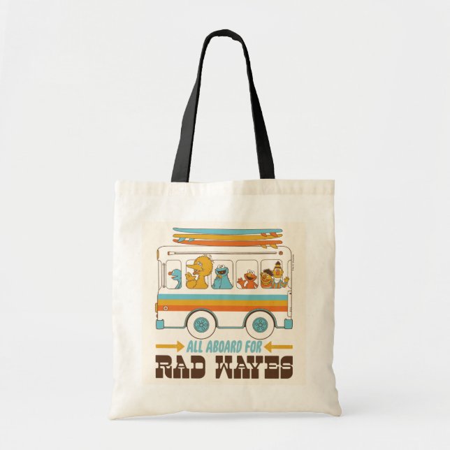 All Aboard for Rad Waves Tote Bag (Front)