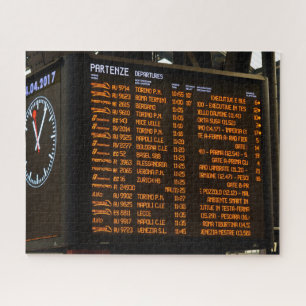 All Aboard - Italy Train Schedule - 16x20 inch Jigsaw Puzzle