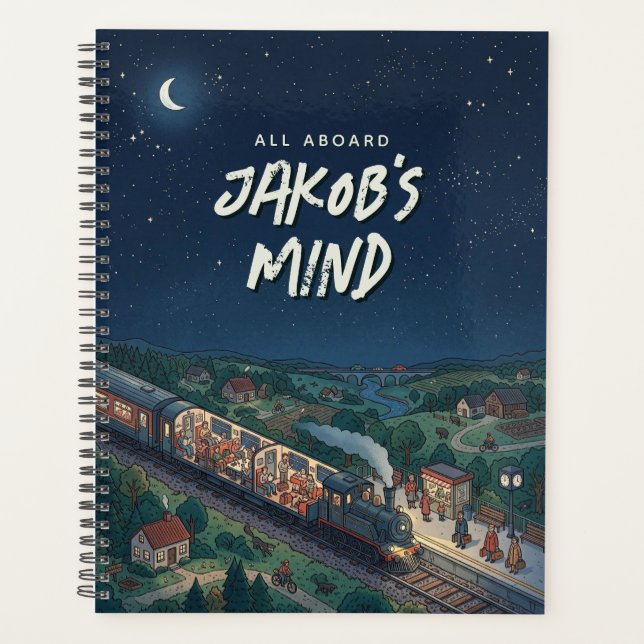 All Aboard Night Train Personalised Thought  Planner (Front)