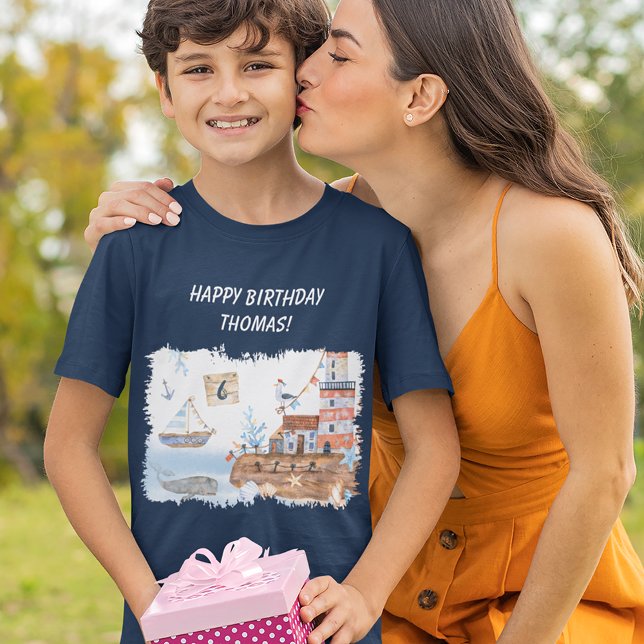 All Aboard Ocean Kids Personalised Birthday T-Shirt (Creator Uploaded)