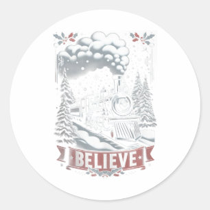 All Aboard Polar Express Christmas North Pole Xmas Classic Round Sticker