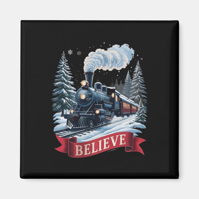 All Aboard Polar Express Christmas North Pole Xmas Magnet (Front)