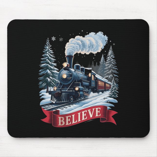 All Aboard Polar Express Christmas North Pole Xmas Mouse Mat (Front)