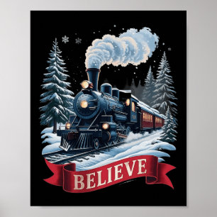 All Aboard Polar Express Christmas North Pole Xmas Poster
