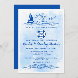 All Aboard Surprise (Any Year) Anniversary Party  Invitation