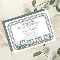 All Aboard the Baby Express Train Boy Baby Shower