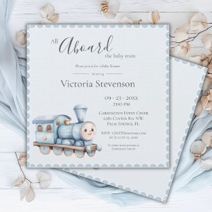 All Aboard the Baby Train Blue Boy Baby Shower