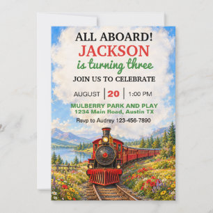 All Aboard The Birthday Train Invitation