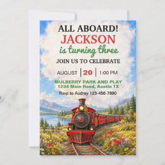 All Aboard The Birthday Train Invitation