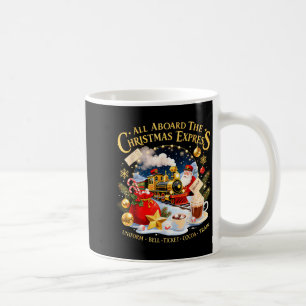 All Aboard The Christmas Express Train Santa Holid Coffee Mug