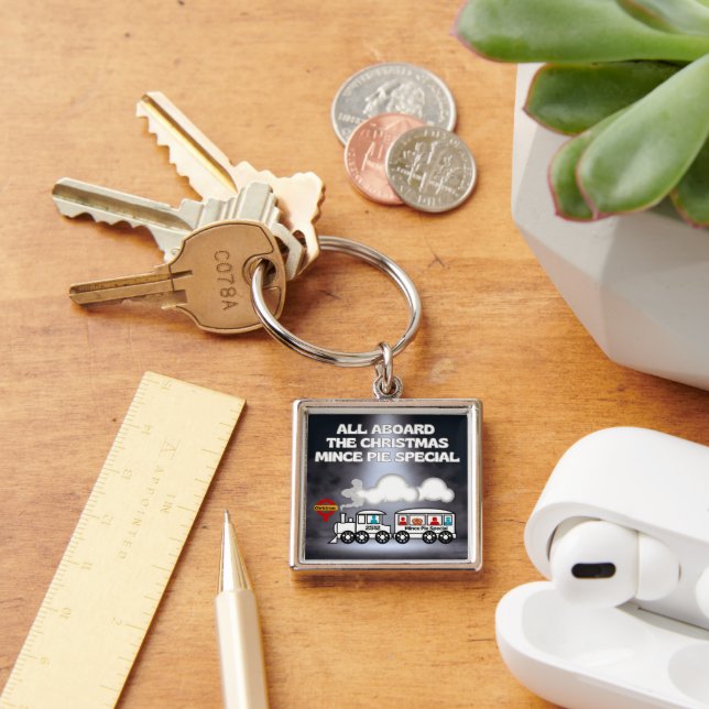 All Aboard the Christmas Mince Pie Special Key Ring (Desk)