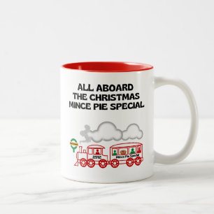 All Aboard the Christmas Mince Pie Special Two-Tone Coffee Mug