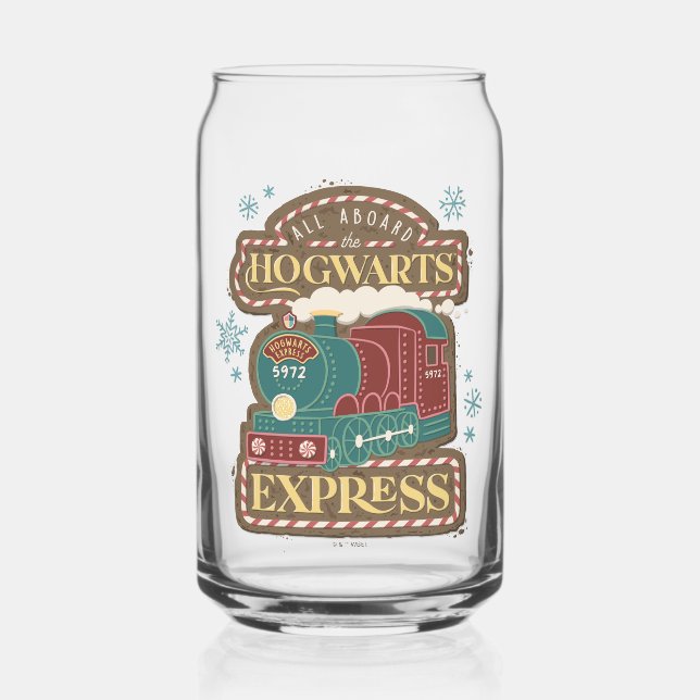 All Aboard the HOGWARTS™ Express Christmas Cookie Can Glass (Front)