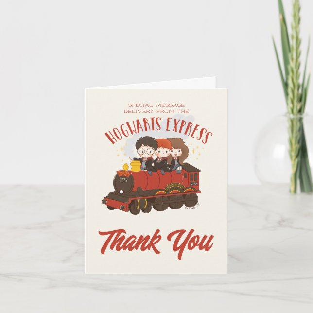 All Aboard the Hogwarts Express Magical Thank You Card (Front)