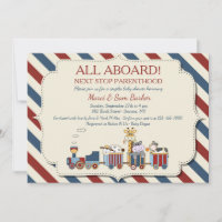 All Aboard The Train Baby Shower Invitation