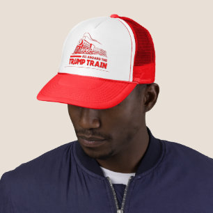 ALL ABOARD THE TRUMP TRAIN MAGA GEAR TRUCKER HAT
