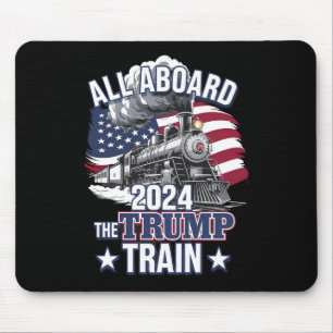 All Aboard The Trump Train Trump 2024 Patriotic US Mouse Mat
