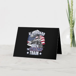 All Aboard The Trump Train Trump 2024 Patriotic US Thank You Card