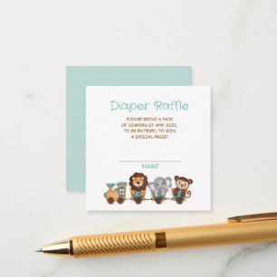 ALL ABOARD Train Fiesta Diaper Raffle Enclosure Card