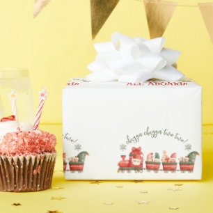 All Aboard Train Watercolor Santa Party Express Wrapping Paper