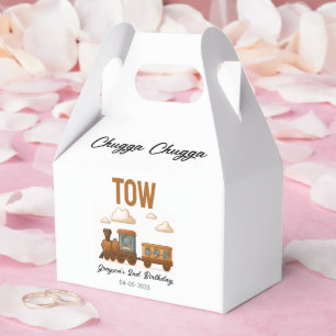 All Aboard Vintage Train 2nd Birthday party Favour Box