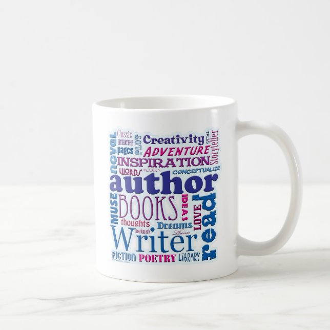 All About Authors Blue Word Collage Coffee Mug (Right)