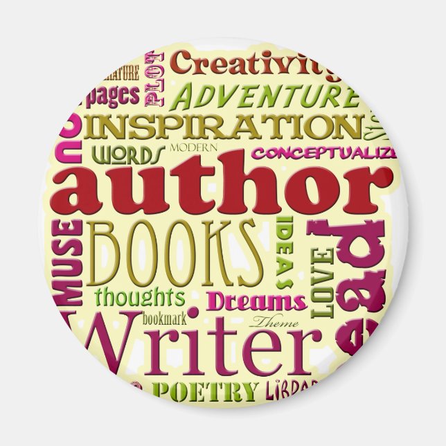 All About Authors red Magnet (Front)