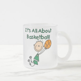 All About Basketball Frosted Glass Coffee Mug
