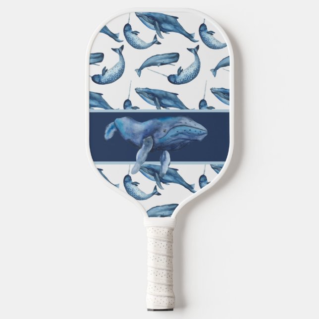 ALL ABOUT BLUE WHALES Pickleball Paddle (Front)
