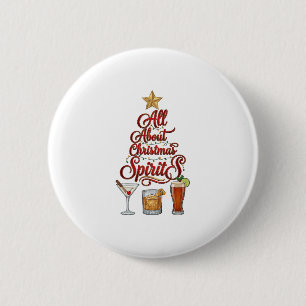 All About Christmas Spirits Cocktails Whiskey Star 6 Cm Round Badge