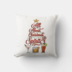 All About Christmas Spirits Cocktails Whiskey Star Cushion