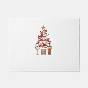 All About Christmas Spirits Cocktails Whiskey Star Doormat