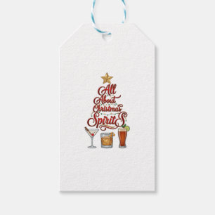All About Christmas Spirits Cocktails Whiskey Star Gift Tags