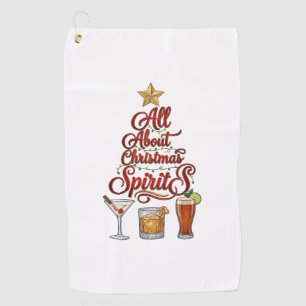 All About Christmas Spirits Cocktails Whiskey Star Golf Towel