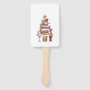All About Christmas Spirits Cocktails Whiskey Star Hand Fan