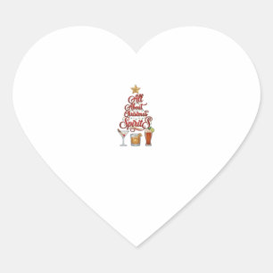 All About Christmas Spirits Cocktails Whiskey Star Heart Sticker