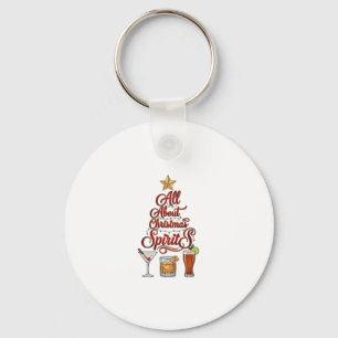 All About Christmas Spirits Cocktails Whiskey Star Key Ring
