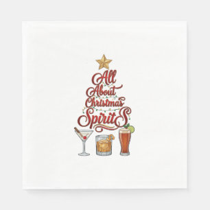 All About Christmas Spirits Cocktails Whiskey Star Napkin