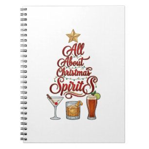All About Christmas Spirits Cocktails Whiskey Star Notebook