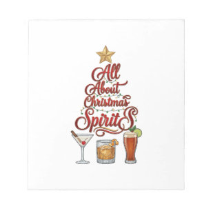 All About Christmas Spirits Cocktails Whiskey Star Notepad