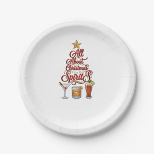 All About Christmas Spirits Cocktails Whiskey Star Paper Plate