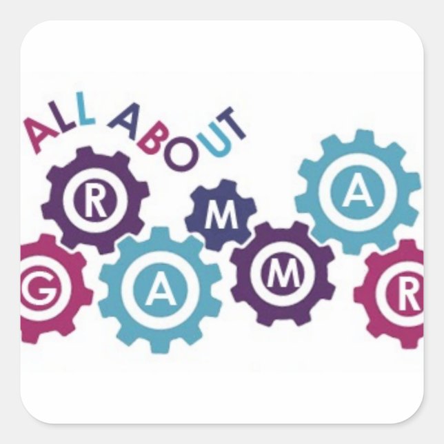 All About Grammar Square Sticker (Front)