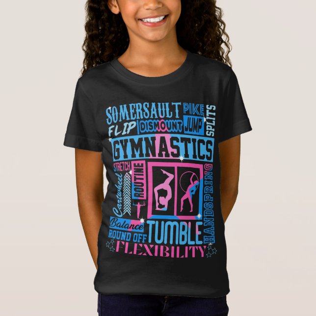 All About Gymnastics Typography Two-Toned T-Shirt (Front)