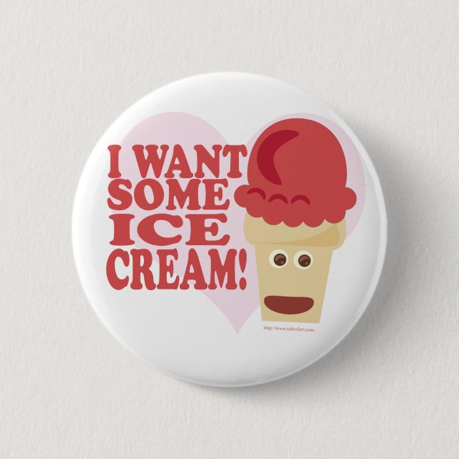 All About Ice Cream! 6 Cm Round Badge (Front)