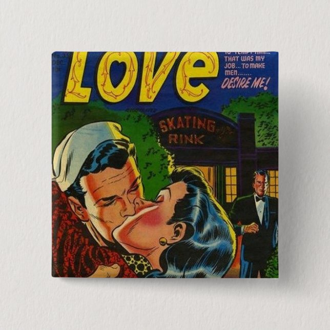 ALL ABOUT LOVE 15 CM SQUARE BADGE (Front)