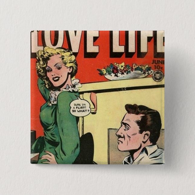ALL ABOUT LOVE 15 CM SQUARE BADGE (Front)