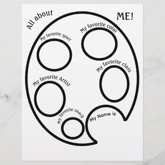 All about ME! Art Class Students Custom Letterhead (Front)