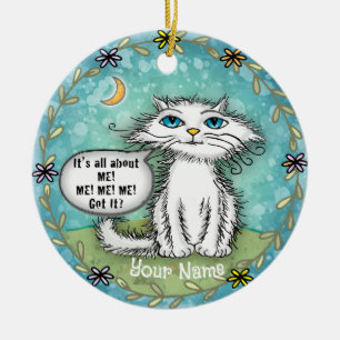 All About Me Scraggles Cat  Ceramic Tree Decoration