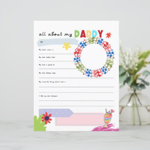 All About My Dad, Kids Gift for Fathers, Thank You