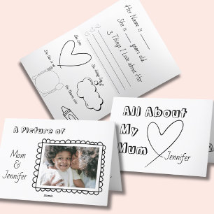 All About My Mum, Mothers Day Activity Card